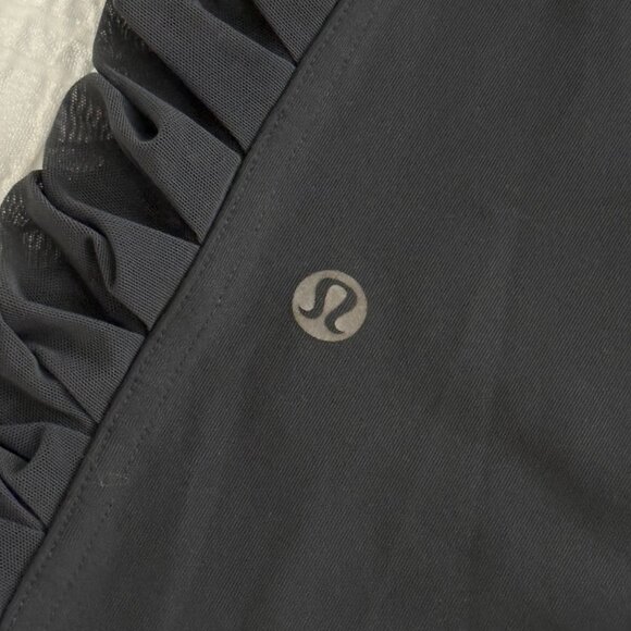 Lululemon Sharp Turns Crop 17" Luxtreme Blue Tied Grey Ruched Running Leggings 4 - Picture 11 of 13